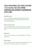 ADULT DEVELOPMENT AND AGING CHAPTERS&NewLine;1 TO 13 ACTUAL TEST 2026 VERIFIED&NewLine;QUESTIONS AND ANSWERS COMPREHENSIVE&NewLine;STUDY GUIDE