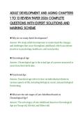 ADULT DEVELOPMENT AND AGING CHAPTERS&NewLine;1 TO 13 REVIEW PAPER 2026 COMPLETE&NewLine;QUESTIONS WITH EXPERT SOLUTIONS AND&NewLine;MARKING SCHEME&NewLine;