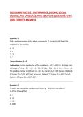 GED EXAM PRACTICE - MATHEMATICS&comma; SCIENCE&comma; SOCIAL STUDIES&comma; AND LANGUAGE ARTS COMPLETE QUESTIONS WITH 100&percnt; CORRECT ANSWERS 2026&sol;2027