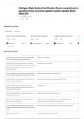 Michigan State Brakes Certification Exam comprehensive questions fully solved & updated &lpar;Latest Update 2026&rpar; UPDATE&excl;&excl;
