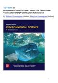 Test Bank for Environmental Science&colon; A Global Concern&comma; 16th Edition by Cunningham&comma;LATEST VERSION 2026
