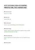 ACCY 201 EXAM 1 2026 ACCOUNTING&NewLine;PRINCIPLES DRILL PACK ANSWER SHEET&NewLine;