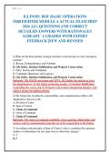 ILLINOIS BOF &lpar;BASIC OPERATIONS&NewLine;FIREFIGHTER MODULE A ACTUAL EXAM PREP&NewLine;2026 ALL QUESTIONS AND CORRECT&NewLine;DETAILED ANSWERS WITH RATIONALES&NewLine;ALREADY A GRADED WITH EXPERT&NewLine;FEEDBACK &vert;NEW AND REVISED