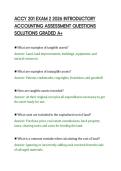 ACCY 201 EXAM 1 2026 INTRODUCTORY&NewLine;ACCOUNTING ASSESSMENT QUESTIONS&NewLine;SOLUTIONS GRADED A&plus;&NewLine;