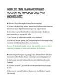 ACCY 201 EXAM 2 2026 ACCOUNTING&NewLine;PRINCIPLES DRILL PACK ANSWER SHEET&NewLine;