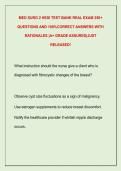 MED SURG 2 HESI TEST BANK REAL EXAM 250&plus; &NewLine;QUESTIONS AND 100&percnt;CORRECT ANSWERS WITH &NewLine;RATIONALES &vert;A&plus; GRADE ASSURED&vert;JUST &NewLine;RELEASED&excl; 