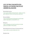 ACCY 201 EXAM 2 2026 FINANCIAL&NewLine;ACCOUNTING PRACTICE SET ANSWERS FULL&NewLine;SOLUTION&NewLine;