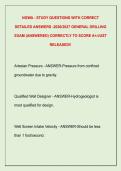 NGWA - STUDY QUESTIONS WITH CORRECT &NewLine;DETAILED ANSWERS -2026&sol;2027 GENERAL DRILLING &NewLine;EXAM &lpar;ANSWERED&rpar; CORRECTLY TO SCORE A&plus;&sol;JUST &NewLine;RELEASED&excl;&excl;