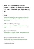 ACCY 201 EXAM 2 2026 INTRODUCTORY&NewLine;ACCOUNTING ASSESSMENT QUESTIONS&NewLine;SOLUTIONS GRADED A&plus;