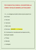 TECC EXAM ACTUAL EXAM ALL 300 QUESTIONS and &NewLine;CORRECT DETAILED ANSWERS &vert;JUST RELEASED&excl;&excl; 