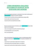 CYBER AWARENESS CHALLENGE&NewLine;2025COMPLETE EXAM SET WITH&NewLine;QUESTIONS AND ANSWERS&NewLine;