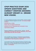CPXP PRACTICE EXAM 2026 UPDATE QUESTIONS AND CORRECT VERIFIED ANSWERS ALREADY GREADY A&plus; &lpar;BRAND NEW VISION&rpar;