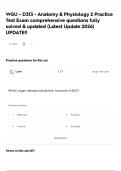 WGU - D313 - Anatomy & Physiology 2 Practice Test Exam comprehensive questions fully solved & updated &lpar;Latest Update 2026&rpar; UPDATE&excl;&excl;