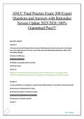 ANCC Final Practice Exam &vert;300 Expert Questions and Answers with Rationales Newest Update 2025&sol;2026 &vert;100&percnt; Guaranteed Pass&excl;&excl;&excl;&NewLine;&NewLine;