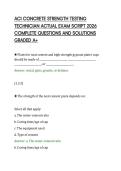 ACI CONCRETE STRENGTH TESTING&NewLine;TECHNICIAN ACTUAL EXAM SCRIPT 2026&NewLine;COMPLETE QUESTIONS AND SOLUTIONS&NewLine;GRADED A&plus;