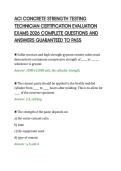 ACI CONCRETE STRENGTH TESTING&NewLine;TECHNICIAN CERTIFICATION EVALUATION&NewLine;EXAMS 2026 COMPLETE QUESTIONS AND&NewLine;ANSWERS GUARANTEED TO PASS