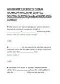 ACI CONCRETE STRENGTH TESTING&NewLine;TECHNICIAN FINAL PAPER 2026 FULL&NewLine;SOLUTION QUESTIONS AND ANSWERS 100&percnt;&NewLine;CORRECT&NewLine;