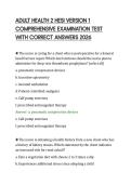 ADULT HEALTH 2 HESI VERSION 1&NewLine;COMPREHENSIVE EXAMINATION TEST&NewLine;WITH CORRECT ANSWERS 2026&NewLine;