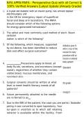 NIFA APRN RNFA - Perioperative Quiz with all Correct & 100&percnt; Verified Answers &vert;Latest Update &vert;Already Graded A&plus;