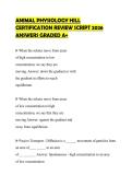 ANIMAL PHYSIOLOGY HILL&NewLine;CERTIFICATION REVIEW SCRIPT 2026&NewLine;ANSWERS GRADED A&plus;