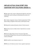 ANP-650 ACTUAL EXAM SCRIPT 2026&NewLine;QUESTIONS WITH SOLUTIONS GRADED A&plus;