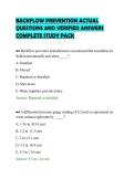 BACKFLOW PREVENTION ACTUAL&NewLine;QUESTIONS AND VERIFIED ANSWERS&NewLine;COMPLETE STUDY PACK