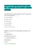 BACKFLOW PREVENTION EXAM SCRIPT&NewLine;FULL QUESTIONS WITH EXPERT VERIFIED&NewLine;ANSWERS