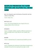 BACKFLOW PREVENTION TEST PAPER&NewLine;QUESTIONS AND SOLUTIONS FULL REVIEW&NewLine;GUIDE