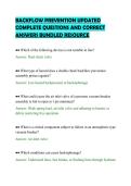 BACKFLOW PREVENTION UPDATED&NewLine;COMPLETE QUESTIONS AND CORRECT&NewLine;ANSWERS BUNDLED RESOURCE