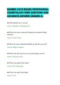 BARBER STATE BOARD PROFESSIONAL&NewLine;COSMETOLOGY PREP QUESTIONS AND&NewLine;ACCURATE ANSWERS GRADED A&plus;