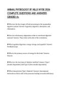 ANIMAL PHYSIOLOGY BY HILLS WYSE 2026&NewLine;COMPLETE QUESTIONS AND ANSWERS&NewLine;GRADED A&plus;