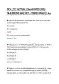 BIOL 2117 ACTUAL EXAM PAPER 2026&NewLine;QUESTIONS AND SOLUTIONS GRADED A&plus;