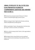 ANIMAL PHYSIOLOGY BY HILLS WYSE 2026&NewLine;EXAM PREPARATION WORKBOOK&NewLine;COMPREHENSIVE QUESTIONS AND ANSWERS&NewLine;HIGH SCORE A&plus;