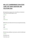 BIOL 2117 COMPREHENSIVE EXAM STUDY&NewLine;GUIDE TEST PAPER QUESTIONS AND&NewLine;SOLUTIONS 2026&NewLine;