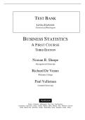 Test Bank for Business Statistics&colon; A First Course 3rd Edition by Norean R&period; Sharpe