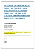 ENGINEERING MECHANICS FINAL &lpar;ENG &NewLine;MECH&rpar; &mdash; CERTIFICATION PRACTICE &NewLine;EXAM Newest 2026-2027 Updated &NewLine;Practice Exam &vert; 100 Most Tested &NewLine;Questions & Verified Detailed Answers &NewLine;&vert; Tutor Verified Success Bundle