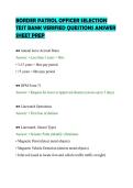 BORDER PATROL OFFICER SELECTION&NewLine;TEST BANK VERIFIED QUESTIONS ANSWER&NewLine;SHEET PREP
