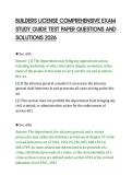 BUILDERS LICENSE COMPREHENSIVE EXAM&NewLine;STUDY GUIDE TEST PAPER QUESTIONS AND&NewLine;SOLUTIONS 2026