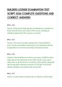 BUILDERS LICENSE EXAMINATION TEST&NewLine;SCRIPT 2026 COMPLETE QUESTIONS AND&NewLine;CORRECT ANSWERS&NewLine;