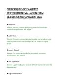 BUILDERS LICENSE EXAMPREP&NewLine;CERTIFICATION EVALUATION EXAM&NewLine;QUESTIONS AND ANSWERS 2026