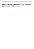 RN ATI Leadership Proctored Exam 2025 Real Retake Questions with Verified Answers