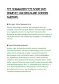 CFE EXAMINATION TEST SCRIPT 2026&NewLine;COMPLETE QUESTIONS AND CORRECT&NewLine;ANSWERS&NewLine;