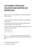 CFE EXAMPREP CERTIFICATION&NewLine;EVALUATION EXAM QUESTIONS AND&NewLine;ANSWERS 2026&NewLine;