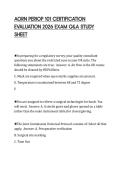 AORN PERIOP 101 CERTIFICATION&NewLine;EVALUATION 2026 EXAM Q&A STUDY&NewLine;SHEET