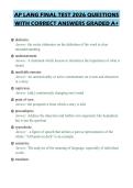 AP LANG FINAL TEST 2026 QUESTIONS&NewLine;WITH CORRECT ANSWERS GRADED A&plus;