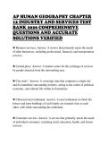 AP HUMAN GEOGRAPHY CHAPTER&NewLine;12 INDUSTRY AND SERVICES TEST&NewLine;BANK 2026 COMPREHENSIVE&NewLine;QUESTIONS AND ACCURATE&NewLine;SOLUTIONS VERIFIED
