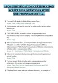 APCO CERTIFICATION CERTIFICATION&NewLine;SCRIPT 2026 QUESTIONS WITH&NewLine;SOLUTIONS GRADED A&plus;