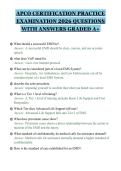 APCO CERTIFICATION PRACTICE&NewLine;EXAMINATION 2026 QUESTIONS&NewLine;WITH ANSWERS GRADED A&plus;&NewLine;