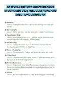 AP WORLD HISTORY COMPREHENSIVE&NewLine;STUDY GUIDE 2026 FULL QUESTIONS AND&NewLine;SOLUTIONS GRADED A&plus;&NewLine;