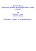 Solutions Manual Mechanics of Materials&colon; An Integrated Learning System 5th Edition PDF By Philpot&comma; Thomas